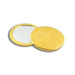 Custom Round Gold Embossed Metal Rotatable Souvenirs Pocket <b>Compact</b> Makeup <b>Mirror</b> - Product Image 4