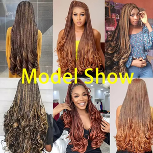 Bán Buôn 24Inch Pháp Lọn Tóc Tổng Hợp Sợi Ngang Kết Cấu Mịn Crochet Tóc Cho Phi Bím Tóc Duy Nhất Sợi Ngang 150G - Product Image 3