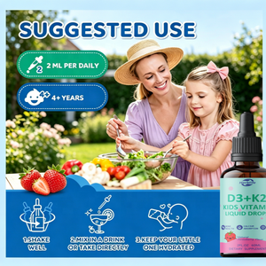 OEM Private Label Kids Vitamin D3 + K2 Liquid Drops 2000IU Supports Bone Health & Calcium Absorption, 60ml Dietary Supplement - Product Image 5