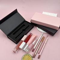 Kit de Maquillage : Ensemble de Rouges à Lèvres Liquides Mat, Gloss à Lèvres Rose Nude Transparent et Crayons à Lèvres – Créez Votre Propre Logo