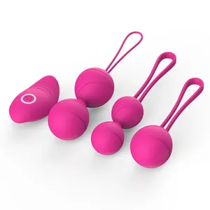 Y Liefde Geen Geur Volledig Siliconen Goede Huid Touch Vibrerende Ei Draadloze Afstandsbediening Kegel Ballen 2 In 1 Set kegel Vagina Strakker - Product Image 1