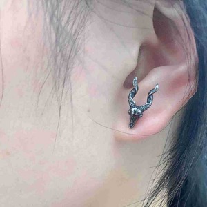 yunnique Stainless Steel Ram Head Stud <b>Earrings</b> Animal Zodiac Design For Men And Women Fashion Jewelry Ear Studs - Product Image 1
