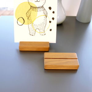 Porte-cartes de table en bois de chêne moderne couleur personnalisée, supports numérotés en bois naturel, parfaits pour les magasins de détail - Product Image 2