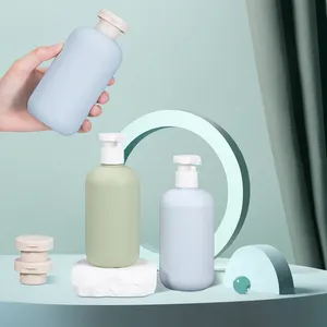 Bouteille d'emballage de shampooing nettoyant de gel douche de lotion de corps de HDPE en plastique doux de contact avec le couvercle supérieur de secousse