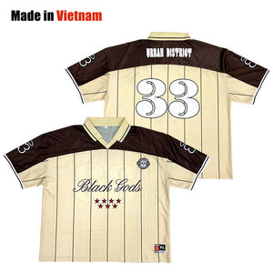 เสื้อเจอร์ซีย์ย้อนยุคอเมริกันฟุตบอลพร้อมแผ่นปักลายบ็อกซี่ขนาดพลัสไซส์แห้งเร็วสำหรับทุกเพศ - Product Image 1