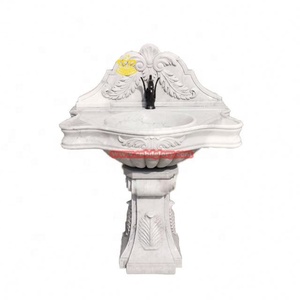 Lavabo de baño de piedra natural Lavabo de pedestal independiente de mármol usado - Product Image 1