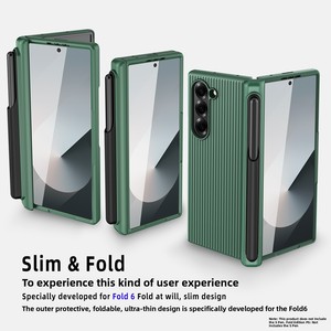 เคสกันกระแทกแบบพับได้สำหรับ Samsung ZFold ลด 40% พร้อมตัวล็อค PC, ช่องใส่ปากกา และพื้นผิวลายกระเป๋าเดินทาง ขายตรงจากโรงงาน - Product Image 2