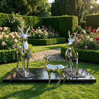 Escultura de Antílope Acobreado en Acero Inoxidable 304, Estatua Realista de Antílope de Metal para Jardín de Villa, Vestíbulo de Hotel, Plaza