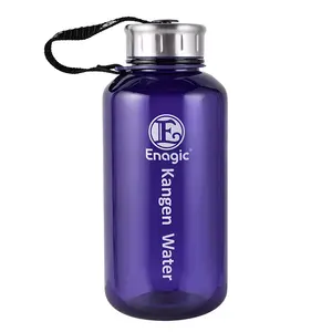 Alkaline kangen Purple Bpa Free 1 Liter/32OZ/32 OZ/1000ml Plastic Sport Water Bottles With Wide Mouth & Volume Scale