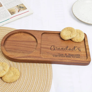 Bandeja de Madera Personalizada LFGB de un Solo Nivel para Té y Galletas, Bandeja Grabada para Café y Golosinas, Almacenamiento de Cocina, Regalo de Aniversario para <span class=keywords><strong>el</strong></span> <span class=keywords><strong>Abuelo</strong></span> - Product Image 3