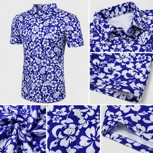 Polo de golf floral pour homme, respirant, léger, performance, décontracté, sport, logo personnalisé - Product Image 3