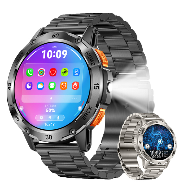 Flashlight YK10 Smart Watch 1.53 Inch Screen 3D Oynamic UI BT Call Heart Rate Blood Oxygen Health Monitoring Sports Smartwatch