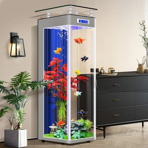 Aquário Vertical de Vidro Ultra-branco Luxuoso e Durável Tanque de Peixes de Alta Qualidade Pequeno e Médio para Salas de Estar e Banheiros - Product Image 3