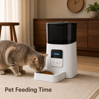 Distributeur automatique intelligent pour chiens et chats avec contrôle à distance par application mobile Wi-Fi, micro-puce, en acier inoxydable réglable