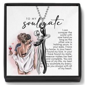 Collar con colgante de dos tonos de doble abrazo-Joyería creativa para el Día de San Valentín Accesorio único para abrazar parejas - Product Image 4