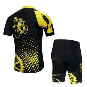 Conjunto personalizado de Jersey de ciclismo para hombre, ropa amarilla MTB, uniforme Maillot, pantalones cortos con pechera, Kit de camisa, ropa deportiva, uniforme de <span class=keywords><strong>ciclista</strong></span> - Product Image 4