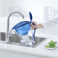 Filter Air Alkali Pemurni Air Karbon Aktif Resin Penukar Ion Pitcher Filter Air Efisiensi Tinggi Pitcher Air Tahan Lama NSF42