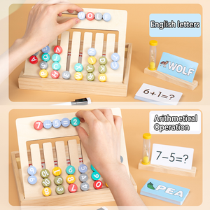 Numero di legno lettere doppia faccia mossa scacchi aggiunta e operazione di sottrazione incantesimo parola giocattolo educativo per i bambini - Product Image 4
