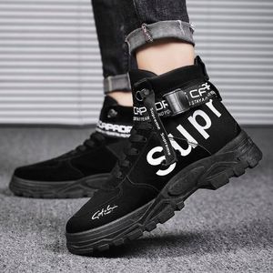 Chaussures de travail montantes pour hommes en maille respirante de haute qualité, style coréen, sportives, tendance, décontractées, à enfiler, confortables pour la marche, tendance mode - Product Image 4