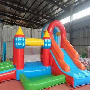 <strong>Funny</strong> Design 4m*6m <strong>inflatable</strong> Castle with <strong>Slide</strong> and <strong>Pool</strong> kids jumping castle strong 0.55mm PVC - Product Image 4