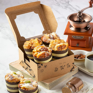 Boîtes à Dessert en papier Kraft 24 pièces, coffret d'emballage pour pailles au chocolat, poussette, donuts, pigments, truites, boulangerie - Product Image 4
