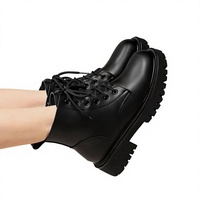 Bottines en cuir véritable de marque pour femmes, nouvelle collection hiver 2025, style britannique, à semelle épaisse et doublées polaire, petite taille