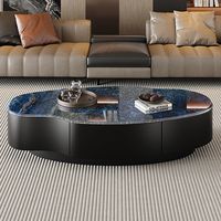 Table basse ovale moderne en pierre frittée de luxe italienne, durable, décorative, simple, pour la maison