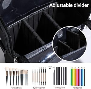 Borsa <span class=keywords><strong>trasparente</strong></span> in PVC con cerniera per pennelli da trucco e organizer per attrezzi con tracolla - Product Image 4