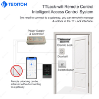 Système de contrôle d'accès multi-portes TEDITON TTlock Wifi étanche IP66 avec lecteur de carte, RFID, biométrique et code QR