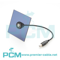 Câble d'extension de montage sur panneau rond 22mm USB2.0 Type B mâle à femelle, montage encastré d'imprimante à prise USB, montage sur châssis de scanner USB