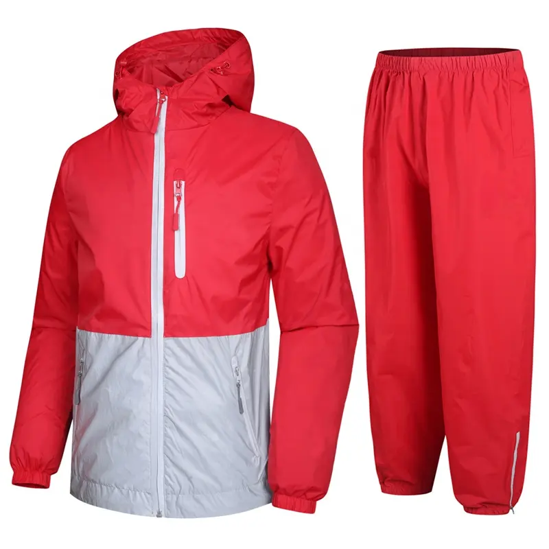 Custom Food Delivery Uniform Mesh Lined Reflective Logo Impermeable Raincoat Suits Waterproof Men Rain Jacket