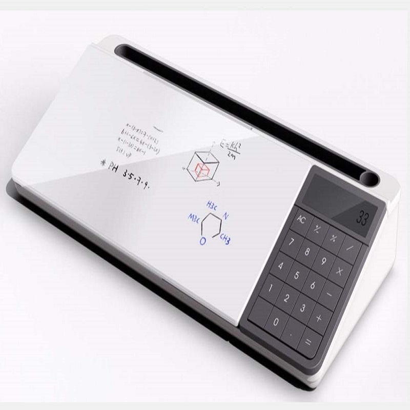 Desktop Glass Dry Erase Computer Desk Pad Writing Whiteboard Note Board led With Calculator for Home Office