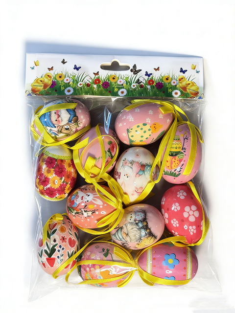 Colorful Plastic Easter Hanging Eggs Eco-friendly Non-toxic Durable Festive Indoor Home Decor for Birthday Parties Set of 12