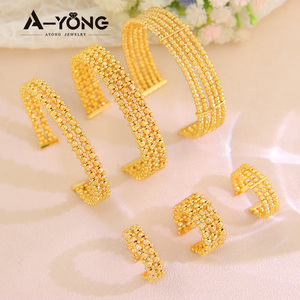 Luxury Dubai Gold Plated <b>Copper</b> Multi Layer <b>Bangle</b> Ring Trendy Little Bee Jewelry for Women Wedding Party - Product Image 4