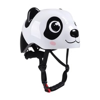 Casque demi-coque pour enfants pour trottinette électrique, roller, vélo d'équilibre, style panda, résistant aux chocs, casque de sécurité