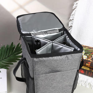 Coffret cadeau : Sac isotherme pour deux bouteilles de vin, glacière de pique-nique d'extérieur avec blocs de glace - Product Image 1