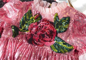 Abbigliamento per bambini Sparkle Rosa Fiori Puff Maniche in Paillettes Abito <span class=keywords><strong>Del</strong></span> Partito <span class=keywords><strong>del</strong></span> Vestito per I Bambini - Product Image 4