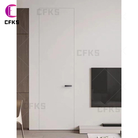 Design minimaliste chambre peinture intérieure dalle en bois massif bois porte invisible pour maison bordure affleurante personnalisée porte escamotable cachée