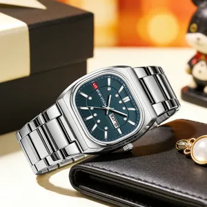 Envío <span class=keywords><strong>Gratis</strong></span> 2026 Nuevo Reloj de Pulsera para Hombre, Diseño Rectangular, Movimiento de Cuarzo Analógico, Serie de Buceo, Acero Inoxidable, Color Negro, V2551 - Product Image 5
