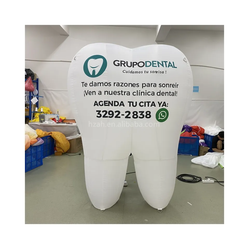 Novo design personalizado modelo inflável gigante dentes de balão para promoção de publicidade de dentista