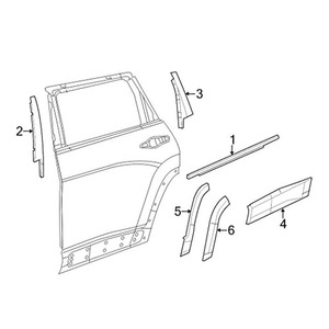 Rear <b>Door</b> <b>Trim</b> For 2014-2023 Jeep Cherokee 1UW92RXFAC 1UW93RXFAC Plastic Protective Screw-On - Product Image 4
