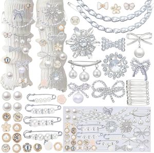Kit de dijes para calcetines PCS Junk Socks, dijes para zapatillas de niñas, broches y alfileres plateados para mujer, dije para calcetines con perlas y diamantes de imitación - Product Image 1