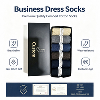 Premium Atmungsaktive Herren Formelle Crew-Socken mit Mehreren Jacquard-Designs, Geschäftskleidungs-Socken Geeignet