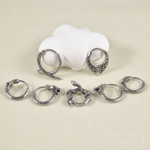 Punk Retro Body Stainless Steel Dragon Snake Wolf Skull Nose Ear Cartilage <strong>Tragus</strong> Helix Piercing Diamond Surgical Steel <strong>Hoop</strong> - Product Image 6