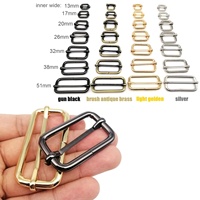 Logam Kualitas Tinggi Tas Kulit Tebal Ransel Tali Bahu Sabuk Persegi Panjang Tri-glide Menyesuaikan Roller Pin Gesper Slider O Cincin