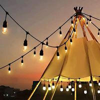 Guirlandes lumineuses étanches IP65 de 5 m avec ampoules LED pour décoration commerciale intérieure/extérieure, prise AC 110V/220V