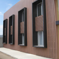 Lames d'aluminium à grain de bois architectural pour revêtement de façade extérieure, persiennes carrées, mur-rideau, fabricant sur mesure