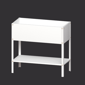 [BeNK] Bac à plantes surélevé avec surface décorative, métal blanc thermolaqué, jardinière urbaine moderne pour espace extérieur, jardin, balcon - Product Image 1