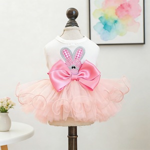 Lindo Vestido de Animalitos para Mascotas, Tutú Rosa con Orejas de Conejo para Perros y Gatos, Atuendo de Pascua - Product Image 1