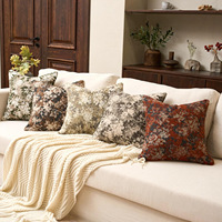 Housses de coussin vintage marron foncé à motifs floraux, coussins décoratifs bohèmes rétro abstraits pour canapé, housses de coussin